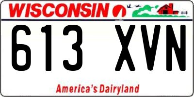 WI license plate 613XVN