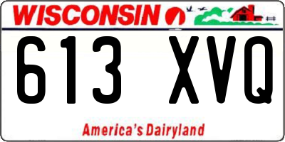 WI license plate 613XVQ