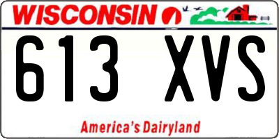 WI license plate 613XVS