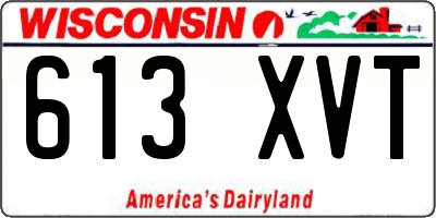 WI license plate 613XVT