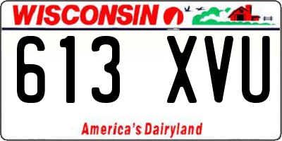 WI license plate 613XVU