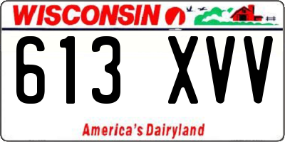 WI license plate 613XVV