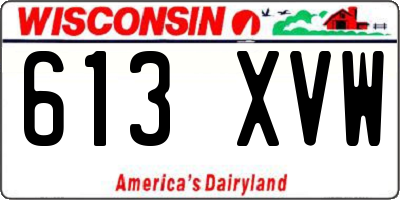 WI license plate 613XVW