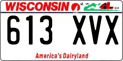 WI license plate 613XVX