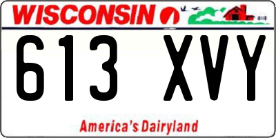 WI license plate 613XVY