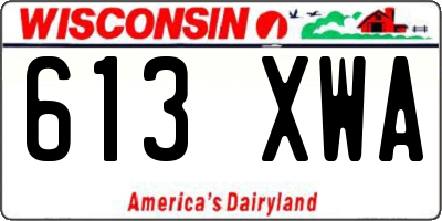 WI license plate 613XWA