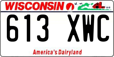 WI license plate 613XWC