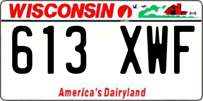 WI license plate 613XWF