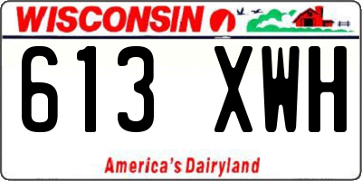 WI license plate 613XWH
