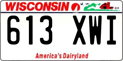 WI license plate 613XWI