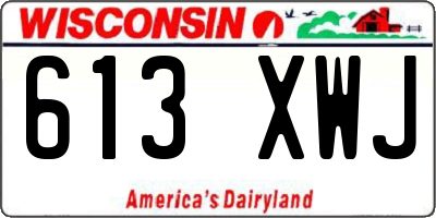 WI license plate 613XWJ