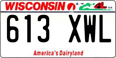 WI license plate 613XWL