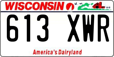 WI license plate 613XWR