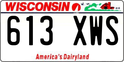 WI license plate 613XWS
