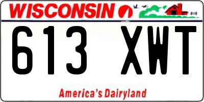 WI license plate 613XWT
