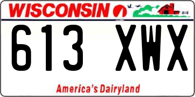 WI license plate 613XWX