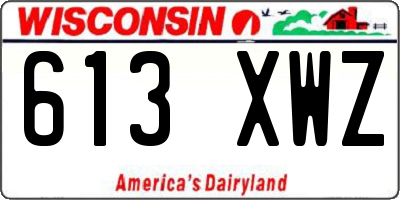 WI license plate 613XWZ