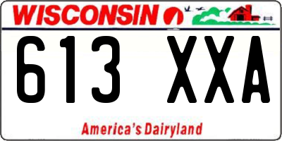 WI license plate 613XXA