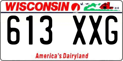 WI license plate 613XXG