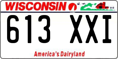 WI license plate 613XXI