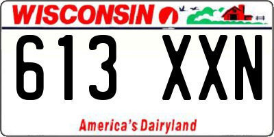 WI license plate 613XXN