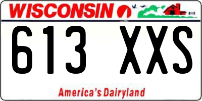 WI license plate 613XXS