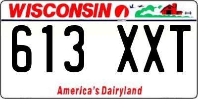 WI license plate 613XXT