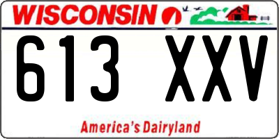 WI license plate 613XXV