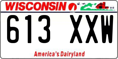 WI license plate 613XXW