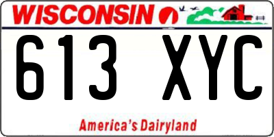 WI license plate 613XYC