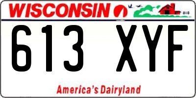 WI license plate 613XYF