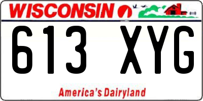 WI license plate 613XYG