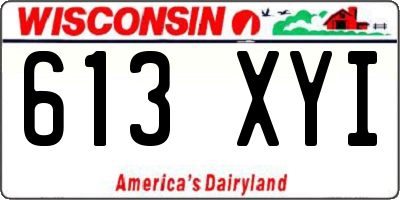 WI license plate 613XYI