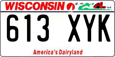 WI license plate 613XYK