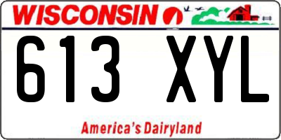WI license plate 613XYL