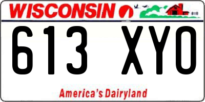 WI license plate 613XYO