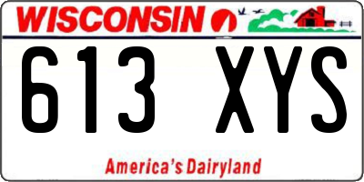 WI license plate 613XYS