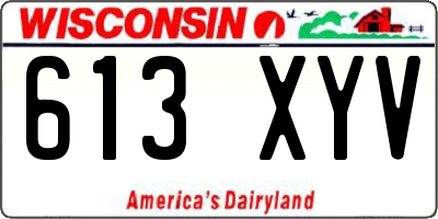 WI license plate 613XYV
