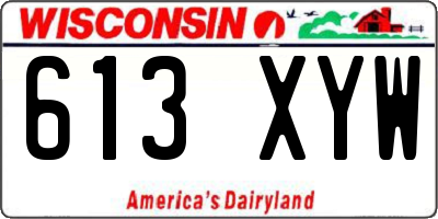 WI license plate 613XYW