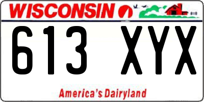 WI license plate 613XYX