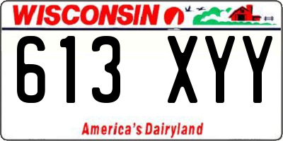 WI license plate 613XYY