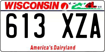 WI license plate 613XZA