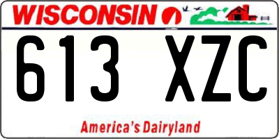 WI license plate 613XZC