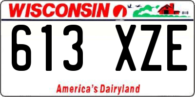 WI license plate 613XZE