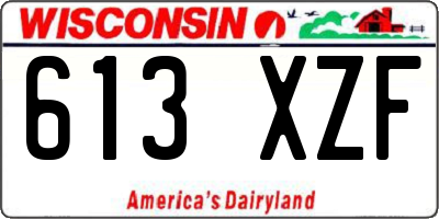 WI license plate 613XZF