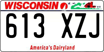 WI license plate 613XZJ