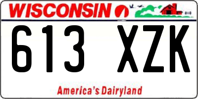 WI license plate 613XZK