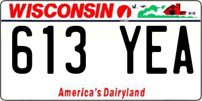 WI license plate 613YEA