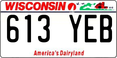 WI license plate 613YEB