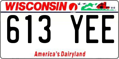 WI license plate 613YEE
